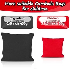 8-Pack Cornhole Bean Bags – 4 Black & 4 Red for Outdoor Games and Events