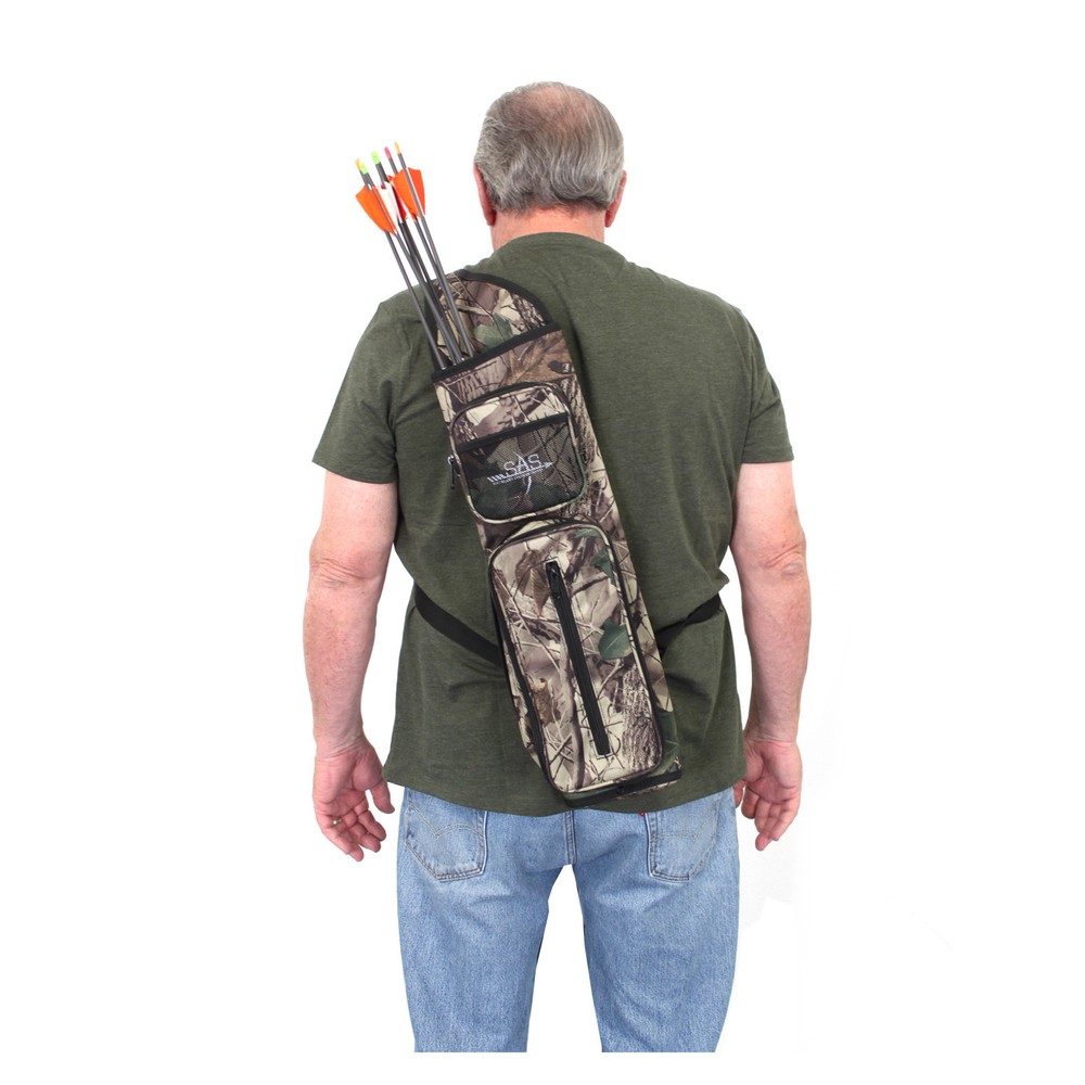 SAS Archery Back Arrow Quiver Hunting Target with Two Front Pockets 600D