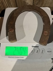 Pair of 2 Antique Vintage Pitching Horseshoes Marked 1 & 2 front & D back