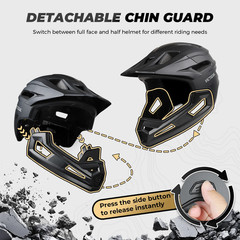 Adult Detachable MTB Bicycle Full Face Helmet for Men Motorcycle Head Protection