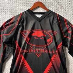 WARPED SPORTZ PAINTBALL JERSEY – ADULT SIZE EXTRA LARGE XL – BLACK /RED – OG
