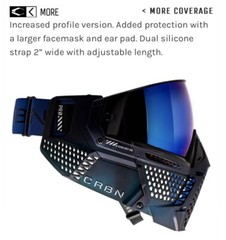 NEW CRBN Carbon Pro Fade Indigo Paintball Airsoft Goggle More Coverage