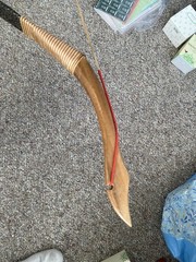Traditional Mongolian Horse Wood Bow – 53″ Handmade Recurve Bow Black