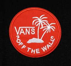 VANS «OFF THE WALL» NEW EMBROIDERED IRON ON PATCH SKATEBOARD ROUND