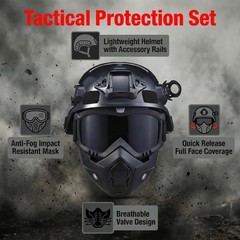 Tactical Airsoft Helmet with Detachable Goggles and Full : Military Gear for …