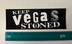 Authentic VOLCOM Sticker Black and White «Keep Vegas Stoned» 9 1/2 x 3 1/4 COOL!