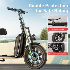 1000W Electric Scooter With Seat APP Commuter E-Scooter Max. 45Miles Range 28MPH