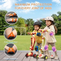Knee Pads for Kids， Knee Pads and Elbow Pads Set Toddler 3-10 Years Prote