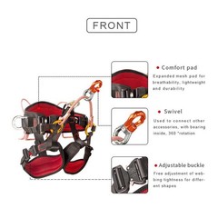 Tree Climbing Saddle Arborist Half Body Harness Fall Protection Equipment