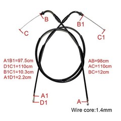110cm Black Alloy Steel Throttle Cable Wire Compatible with Harley Sportster …