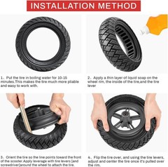 2 PCS 10×3.0 255×80 (80/65-6) Solid Tire,10 Inches Electric Scooter Wheels 10…