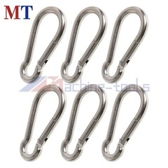12 Pack 264 Lbs Capacity 304 Stainless Steel Spring Snap Hook Carabiner Clips