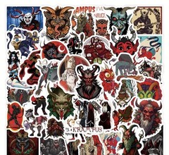 50 Krampus Vinyl Stickers | Christmas Horror, Devil, Gothic, Folklore Decals