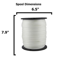 1/8″ (#4) X 1000 ft Low -Stretch Solid Braid Industrial 1/8 inch, White