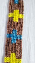 HANDWOVEN MOHAIR WESTERN HORSE CINCH BROWN YELLOW BLUE RANCH TACK