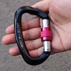 12/25KN Climbing Carabiner Aluminum Screw Locking Clip Heavy Duty Hook Rock