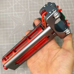 Full Metal Repeat Pocket Slingshot Comes with 1 Magazine 5 Bandsets Model C