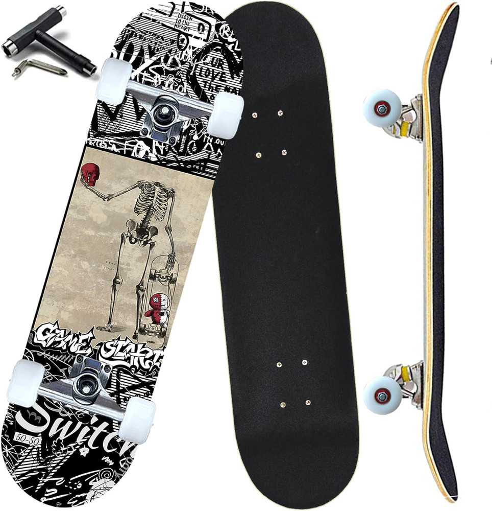 Pro Complete Skateboards for Beginners Girls Boys Kids Youths Teens Adults 31″X8