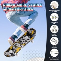 Pro Complete Skateboards for Beginners Girls Boys Kids Youths Teens Street Bolt