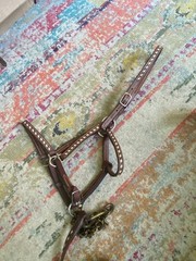 Vintage Buckstitched Leather Halter & Matching Lead FREE SHIPPING
