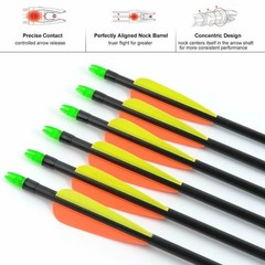 12Pcs 30“ Fiberglass Arrows Spine 500 OD 8mm Archery Plastic Feather F Shooting