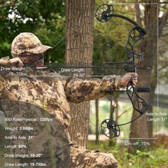 Right Hand Compound Bow 19-70lbs Adjustable – 320 FPS Hunting Archery Arrows Kit