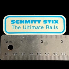 Vtg 1980’s Schmitt Stix Skateboards The Ultimate Rails Sticker In Blue
