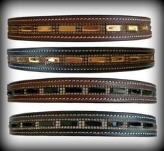 Bedazzled Topaz/ Black Bling Non-Padded Browband For English Bridle FULL/ COB