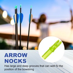30 Pack Archery Arrows Nocks 6.2mm Plastic Insert Arrow Nock Transparent Yellow