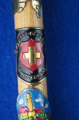 Vintage Miniature Swiss Mountaineering Souvenir Ice Axe Pick ‘Interlaken’ Badges