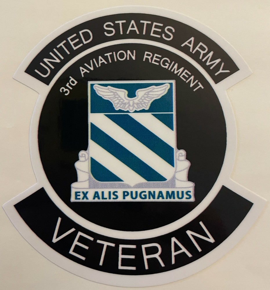 US Army 3rd Aviation Regiment Veteran Sticker Waterproof D460