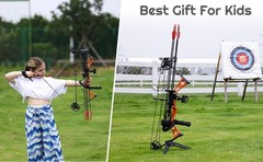 Junior Lightweight Compound Bow Set for Youth,Kids, Beginners & Women, 10-40Lbs