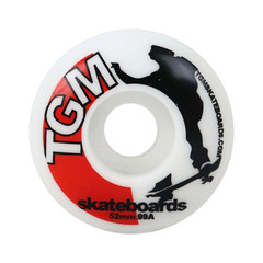 TGM Skateboard Wheels 52mm 99A White – Super High Rebound for Street and Park