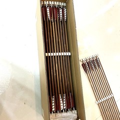 24X Customized Archery 32in 35-60lbs Traditional Bamboo Arrows w/ Barred Feather