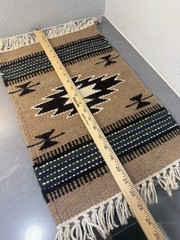 Hand Woven Wool Saddle Blanket Rug Navajo Southwest ~13×20” Decor