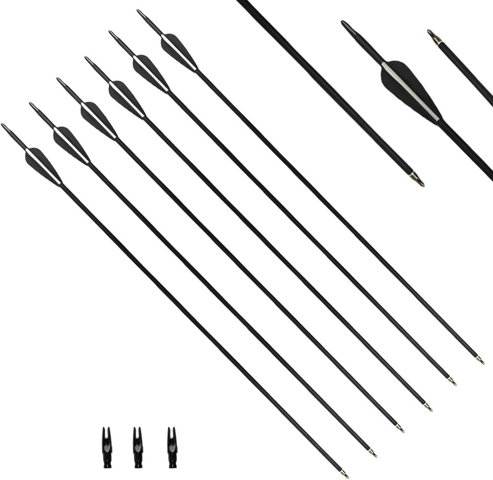 31.5Inch Carbon Arrow Targeting Practice Hunting Arrows Spine 400 – 12PK
