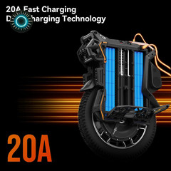 F18 Electric Unicycle Upgraded 150Km Range EUC 9000W Peak Motor 100Mm Suspension