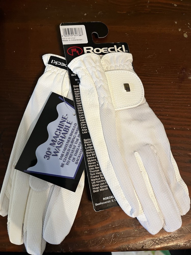 Roeckl Sports Roeck-Grip Equestrian Riding Gloves – White Size 7.5