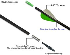 29 Inch Carbon Arrow Practice Hunting Arrows Spine 400 with Removable Tips fo…
