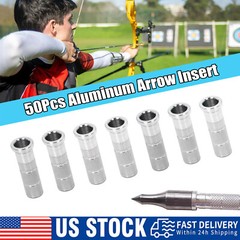 50PC 6.2/7.6mm Aluminium Arrow Inserts + Archery Arrow Shaft Cutter DIY Tool Set