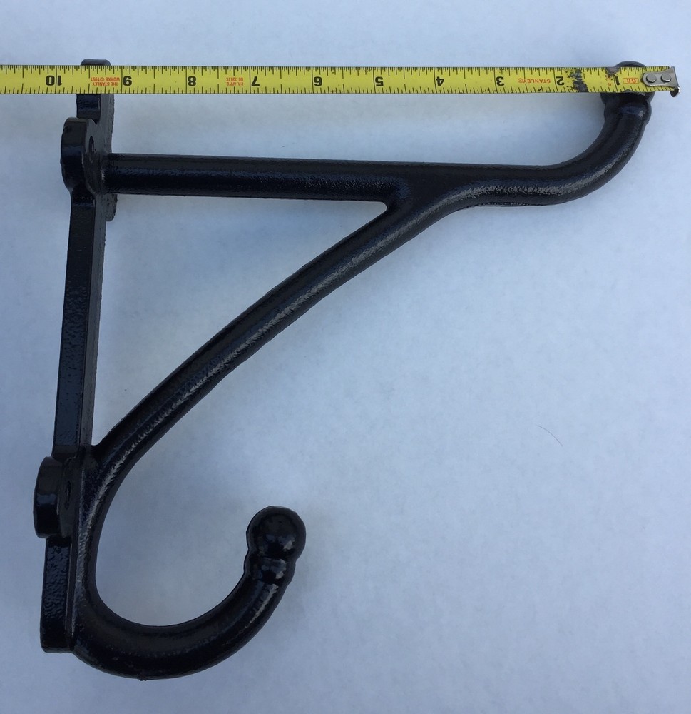 New Heavy Duty Black Powder Coated Malleable Iron 10″ Horse Harness Hook Tack