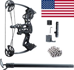 Mini Compound Bow 45lb Shoot Rapid Bow Shooter Steel Ball Launcher Hunt Archery