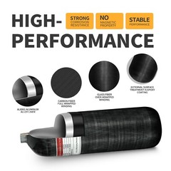TUXING 300Bar Pcp Tank Carbon Fiber HPA Tank 6.8L with Filling Station M18*1.5