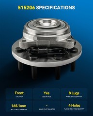 PHILTOP 515206 Front Wheel Bearing Fit for Ram 2500 2019-2024, Ram 3500 2019-…