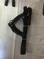 New Black Leather MINI Small Pony Horse Driving Harness with BLUE STAR Cutouts