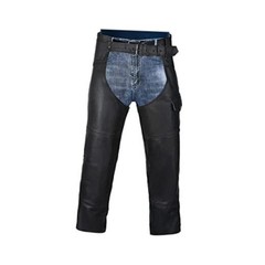 Motorcycle Leather Chaps for Men and Women, Black Motorcycle Chaps for Road 40