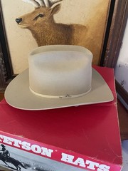 4X Stetson Cowboy Beige-Tan Feather Hatband Size 6 3/4