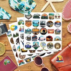 300 Pcs Camping Stickers for Kids, Outdoor Adventure Hiking Vinyle Waterproof Na