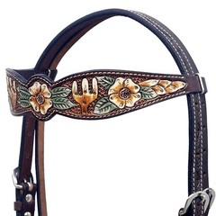 Western Headstall and Breast Collar Set HILASON Tooled Leather Horse Bridle Tack