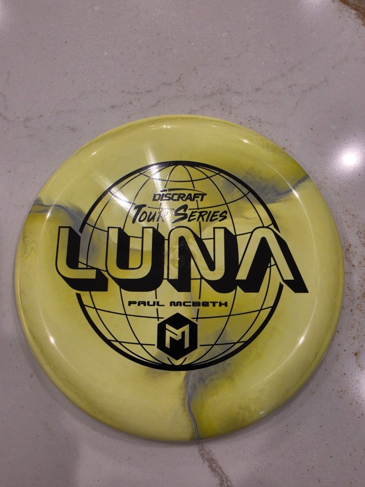 Discraft 2022 Paul McBeth Tour Series Luna Putter Disc Swirly yellow and pink 17